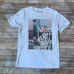 Modern Amusement White Graphic T-Shirt
